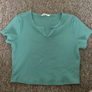 Teal crop-top
